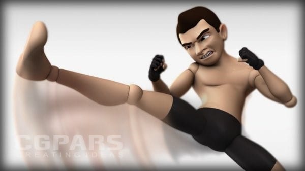 انیمیت آکروباتیک مدل جنگجوی کارتونی در مایا