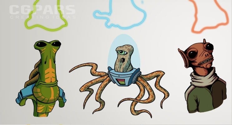 خلق کاراکتر کارتونی هیولاها در فتوشاپ