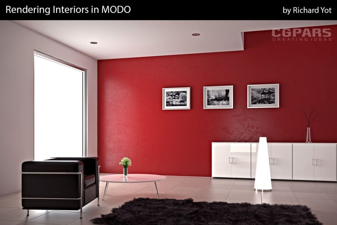 رندر دکوراسیون داخلی در Modo