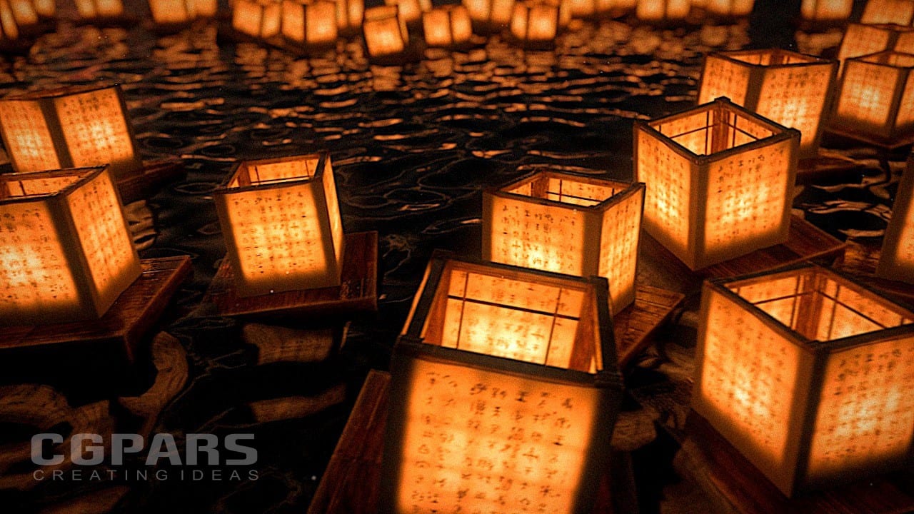 رندر طبیعی سایه های آب در شب در Modo و Maya