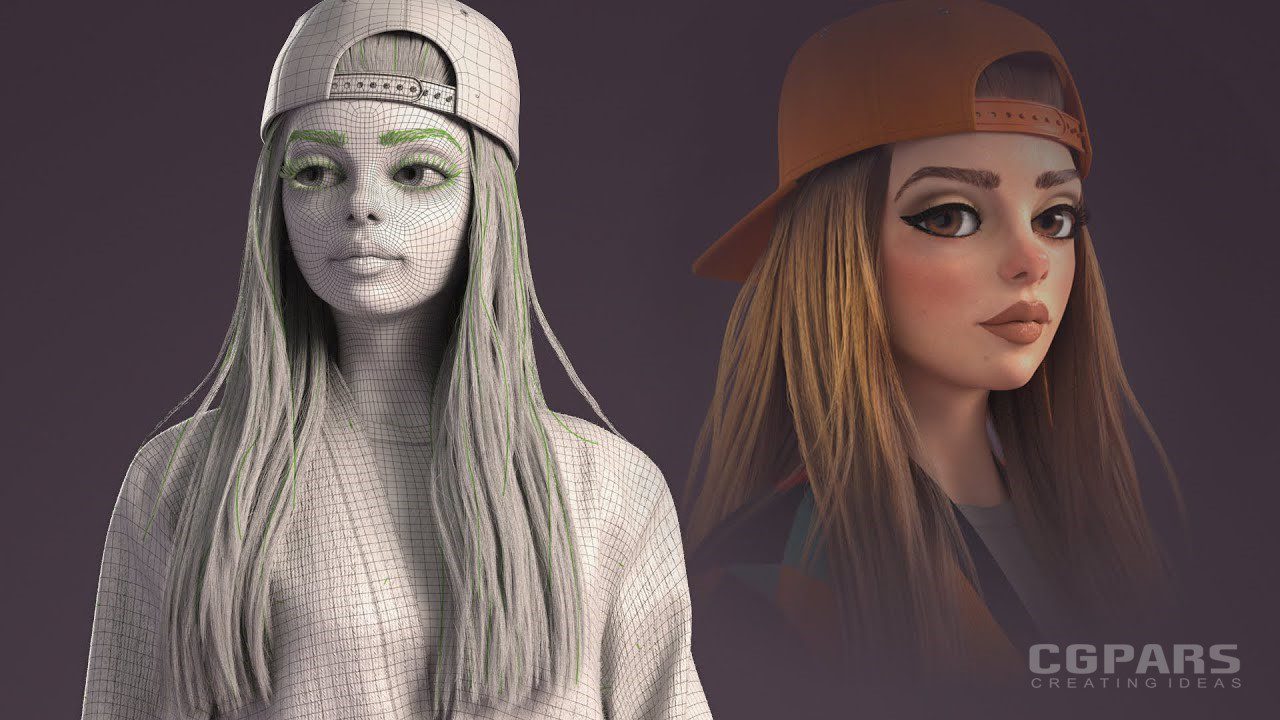 مدلسازی کاراکتر زنانه استیلایز شده در مایا