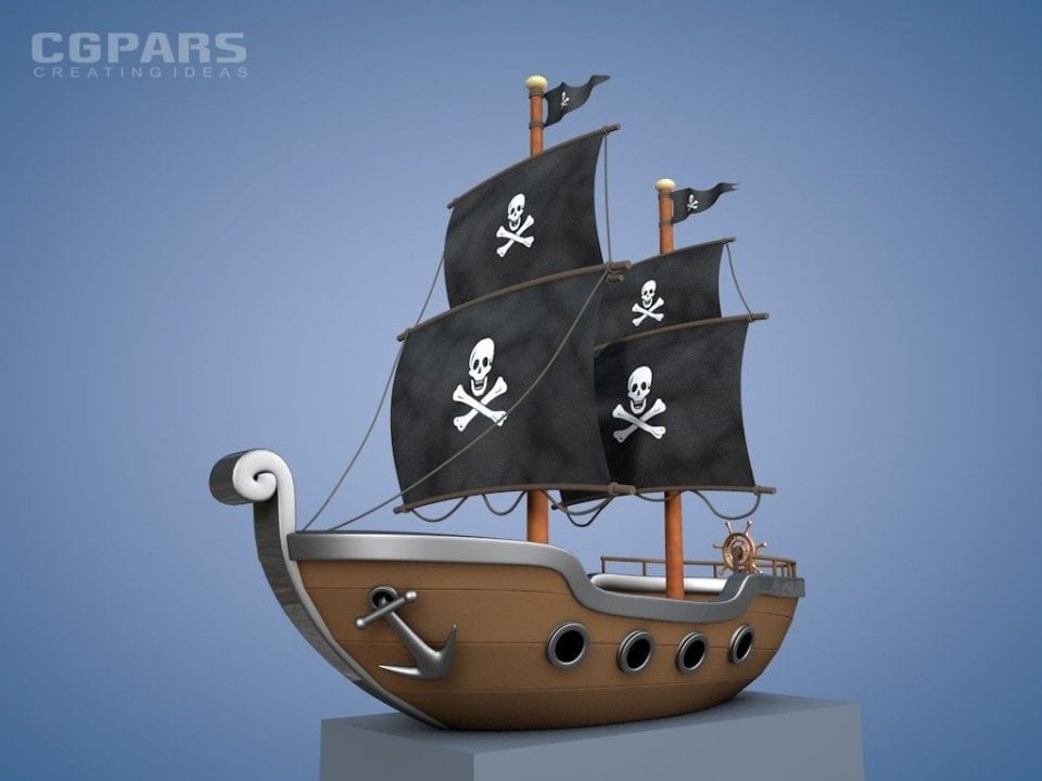 مدلسازی کشتی دزدان دریایی در مایا