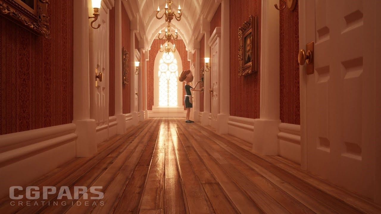 آموزش نورپردازی راهرو در مایا