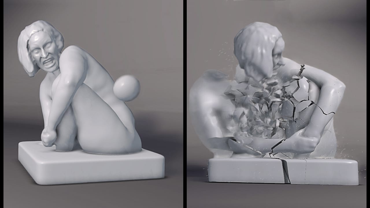 شکستن مجسمه با استفاده از گلوله در مایا