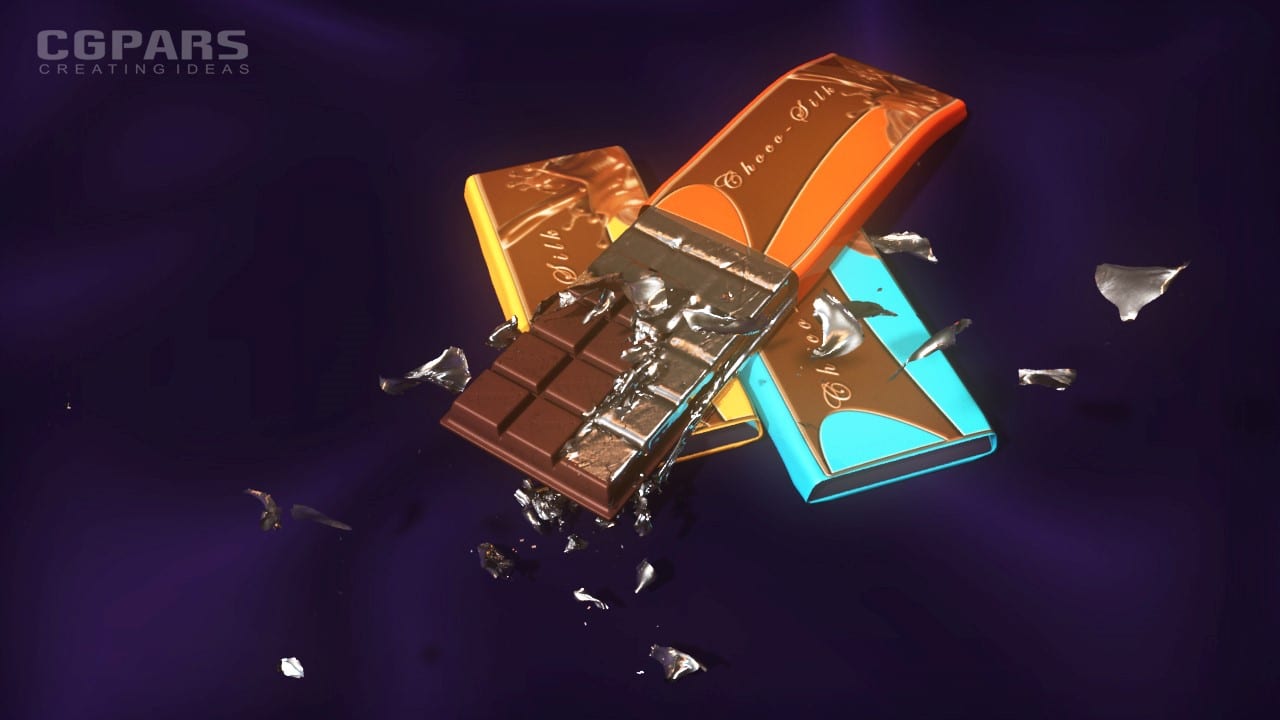 شبیه سازی خرد شدن جلد شکلات در مایا