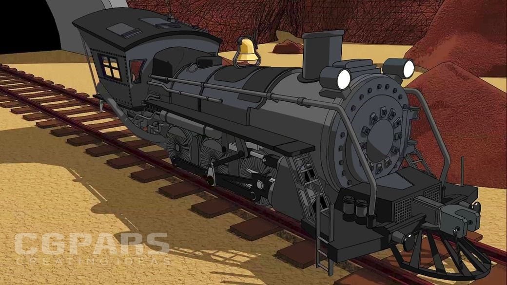 مدل سازی و رندر قطار کارتونی در مایا