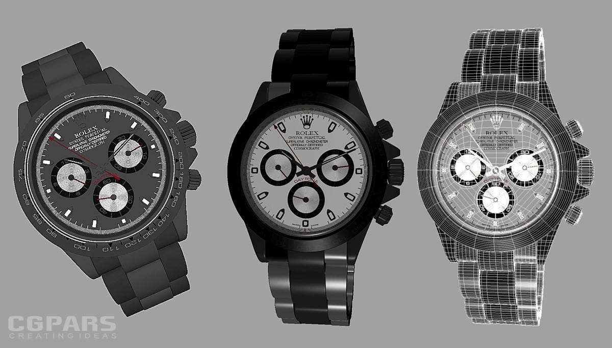 مدلسازی ساعت مچی رولکس در مایا