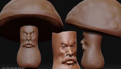 اسکالپ کردن یک مرد قارچی فانتزی در ZBrush