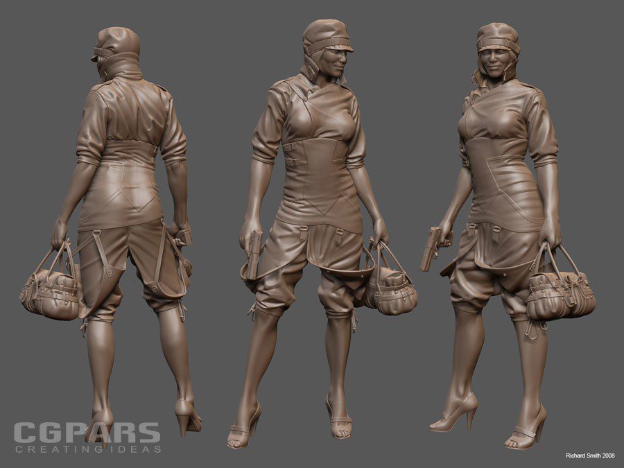 اسکالپ 3 بعدی لباس در زیبراش