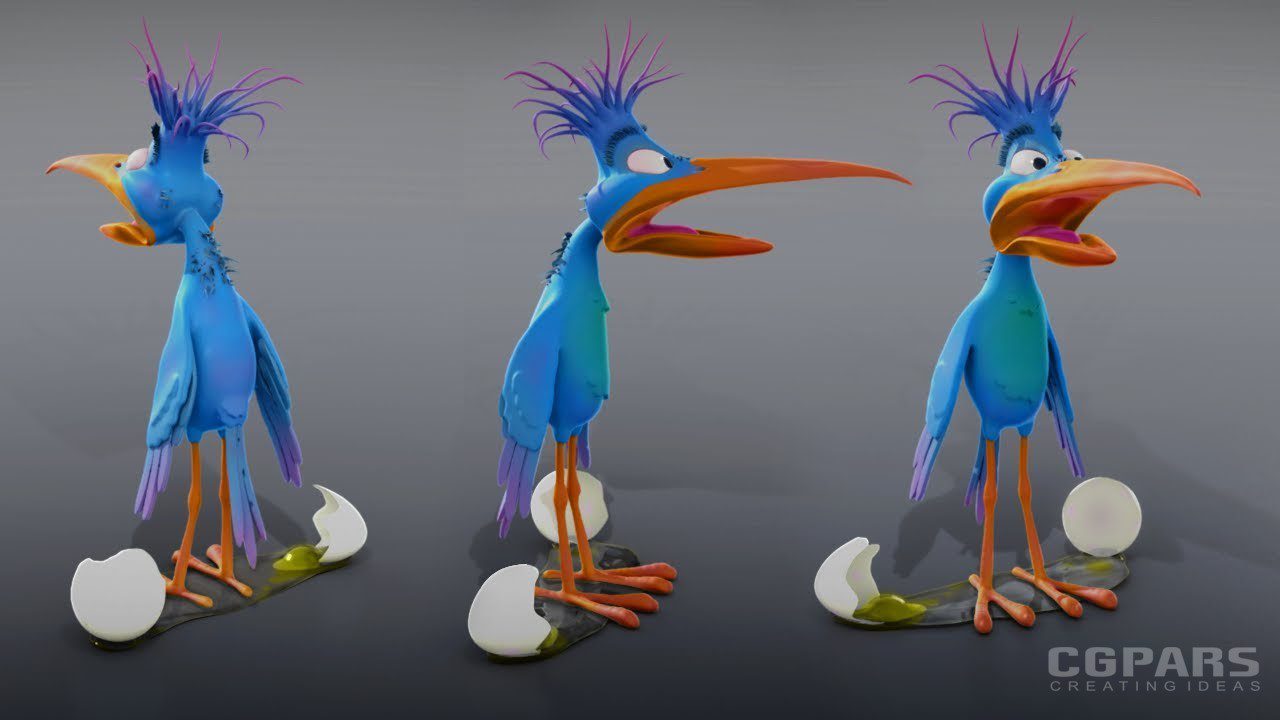 ایجاد یک پرنده کارتونی استیلایز شده در ZBrush