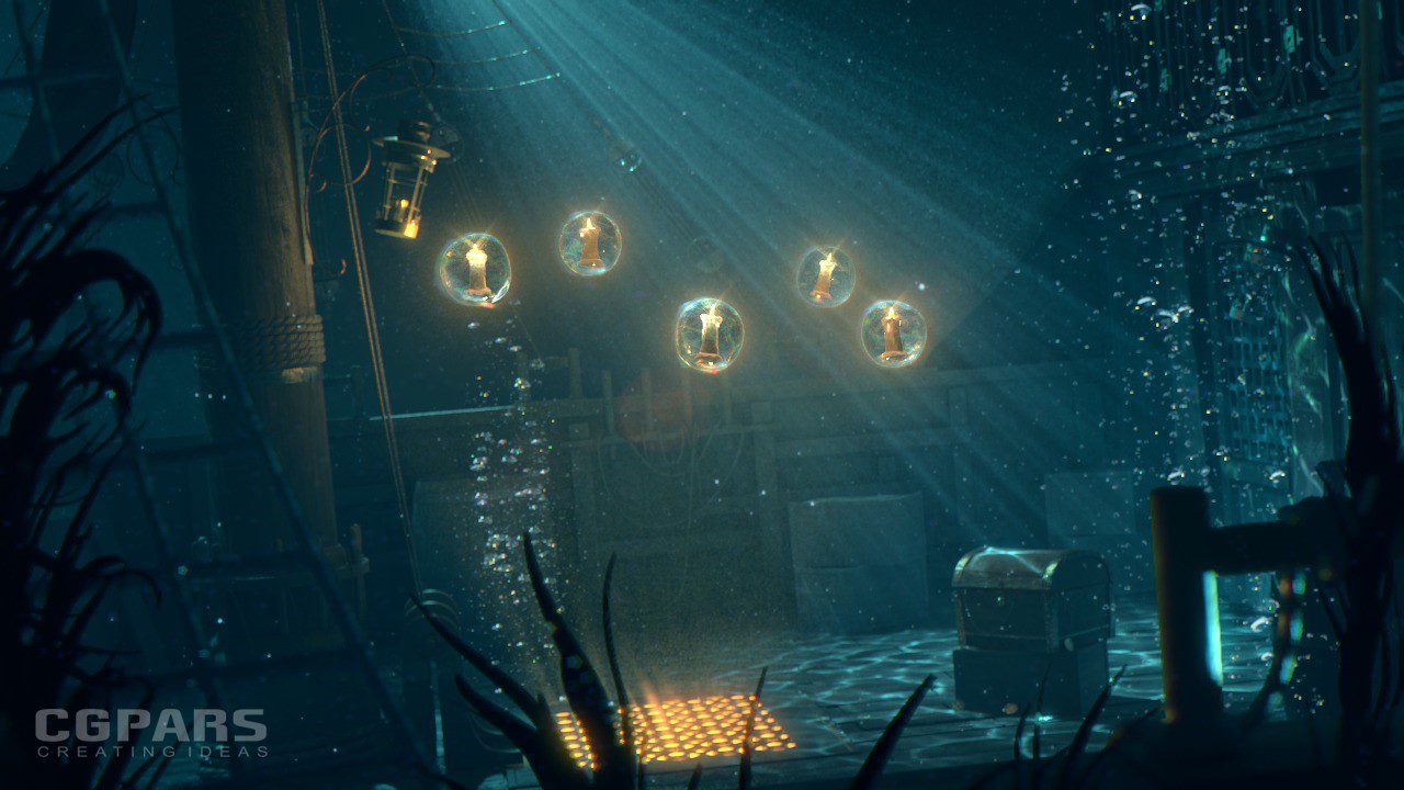 ایجاد نورپردازی سینمایی زیر آب در مایا