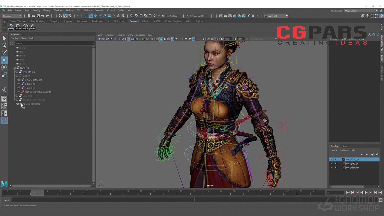 ریگینگ کاراکتر در مایا برای تولید بازی