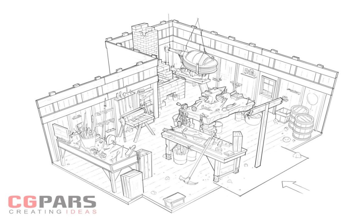 آموزش طراحی داخلی به صورت خط‌نگاری