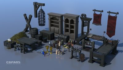 مدلسازی تجهیزات زندان با Blender 3 و Unreal Engine 5