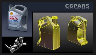 مدل‌سازی گالن روغن با Rhino 3D