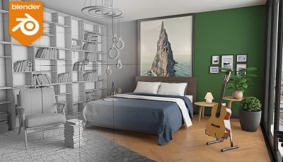 طراحی و شبیه‌سازی داخلی در Blender