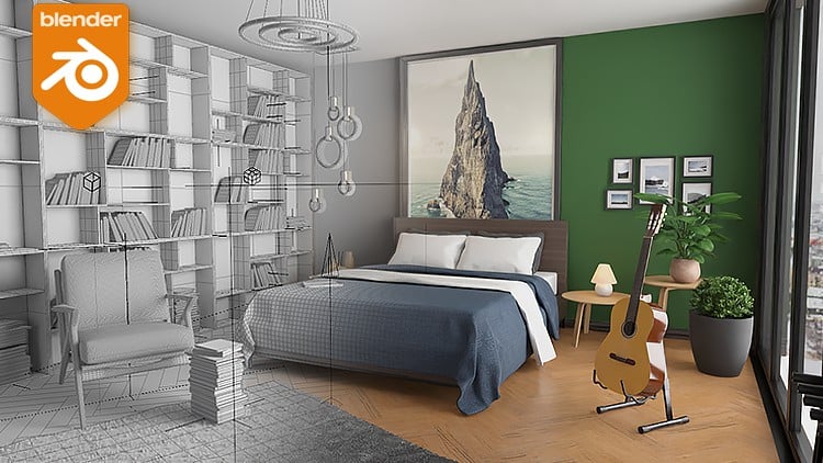 طراحی و شبیه‌سازی داخلی در Blender