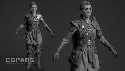 مدلسازی کاراکتر زن مبارز برای فیلم